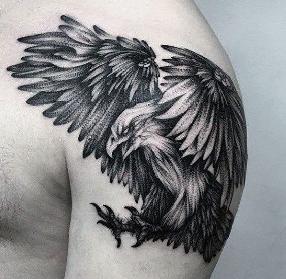 Soaring Eagle on The Attack Shoulder Tattoo Shoulder Tattoo Design