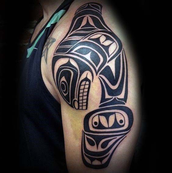 Thick Serpent Mayan Inspired Shoulder Tattoo Shoulder Tattoo Design