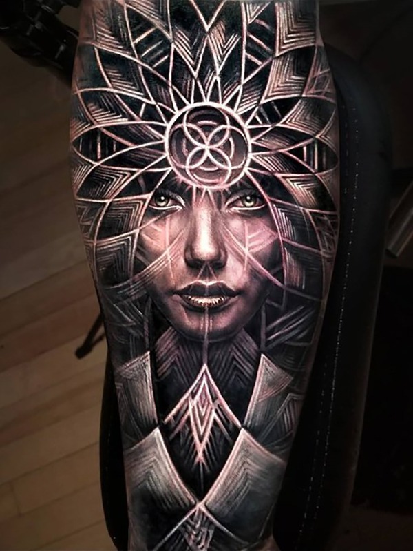 Warrior Goddess Unique Headpiece Shoulder Tattoo Shoulder Tattoo Design