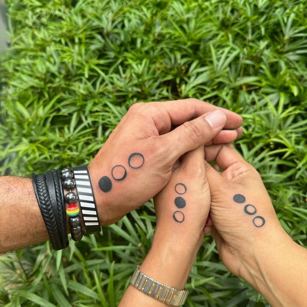 Circle Pattern Matching Tattoos for Siblings Tattoo Design