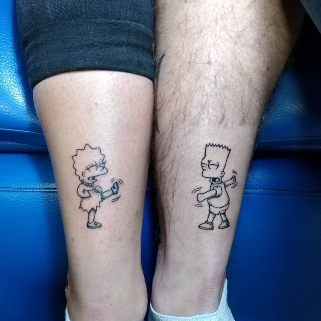 Matching Bart and Lisa Kick Tattoos Tattoo Design