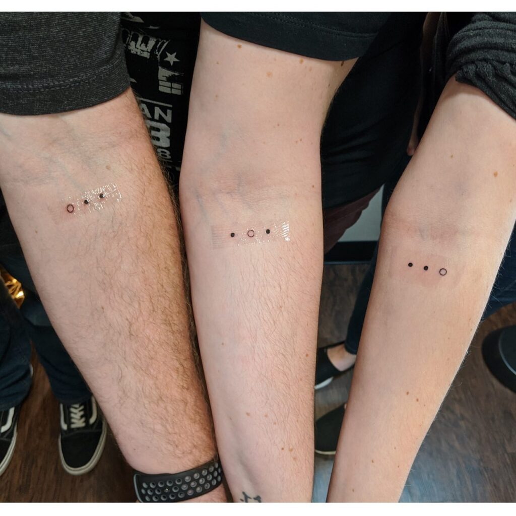 Matching Dot and Circle Sibling Tattoos Tattoo Design