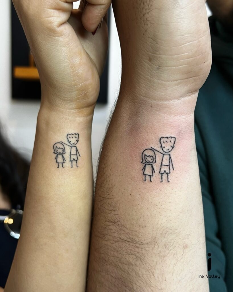 Stick Figure Matching Sibling Tattoos Tattoo Design