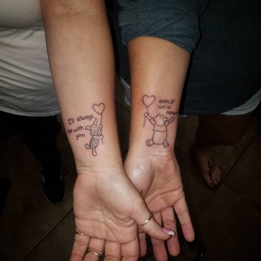 Winnie the Pooh and Piglet Matching Quote Tattoos Tattoo Design