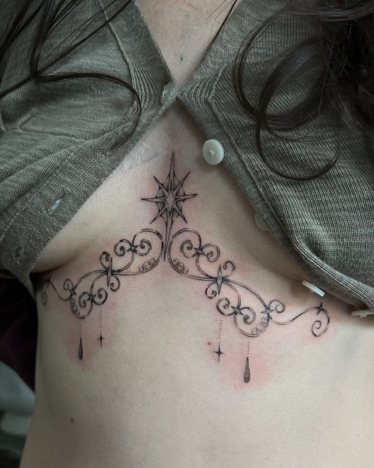 Blackened Script Sleeve Sigil Tattoo Design