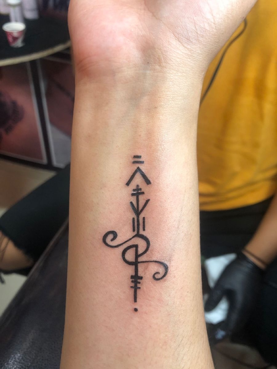 Double Mark Forearm Sigil Tattoo Design