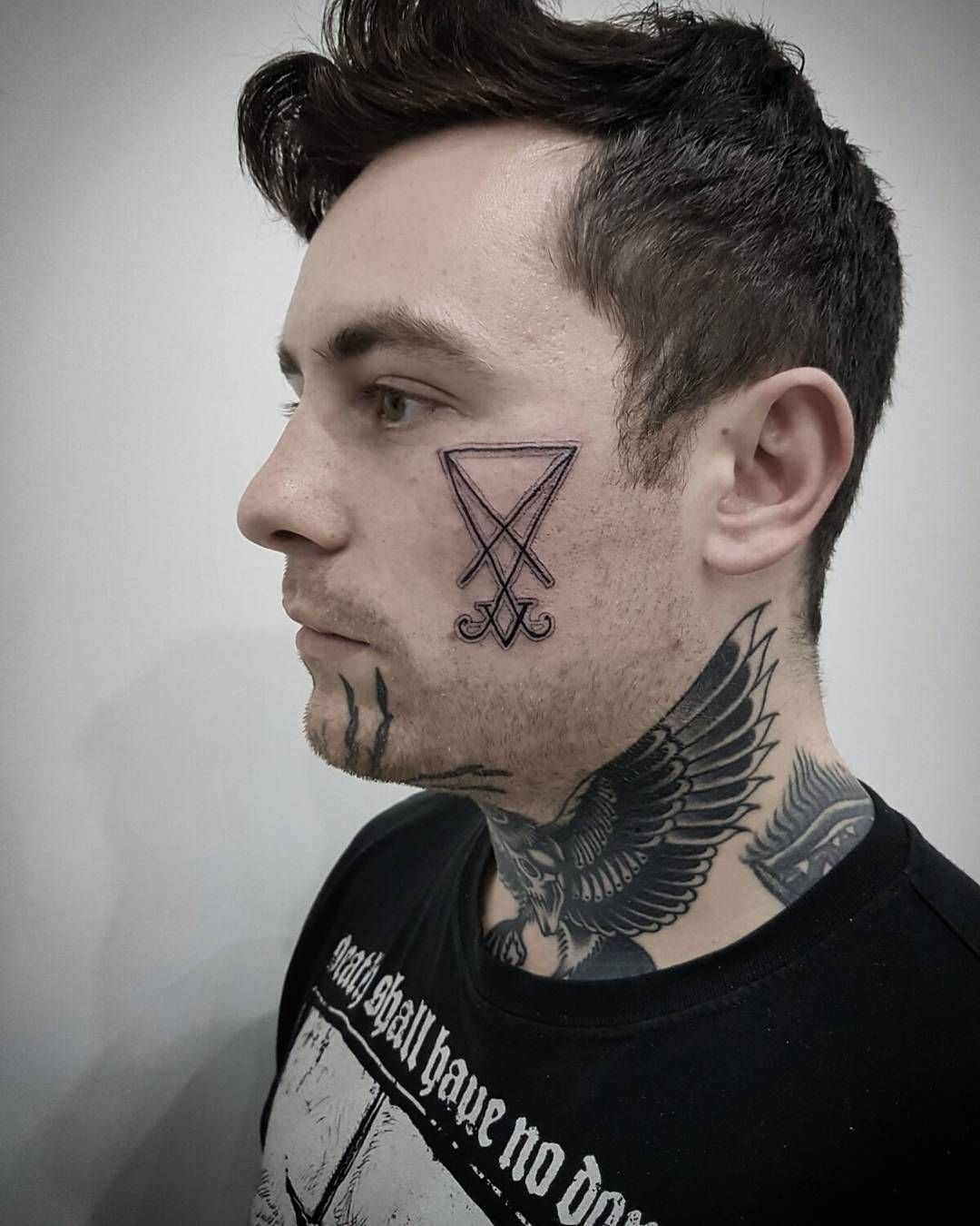 Fine Line Hand Sigil Lace Tattoo Design