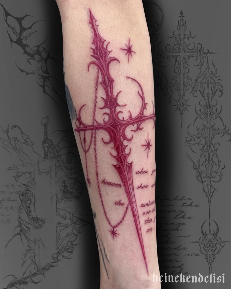 Ghost Ink Leg Sigil Tattoo Design