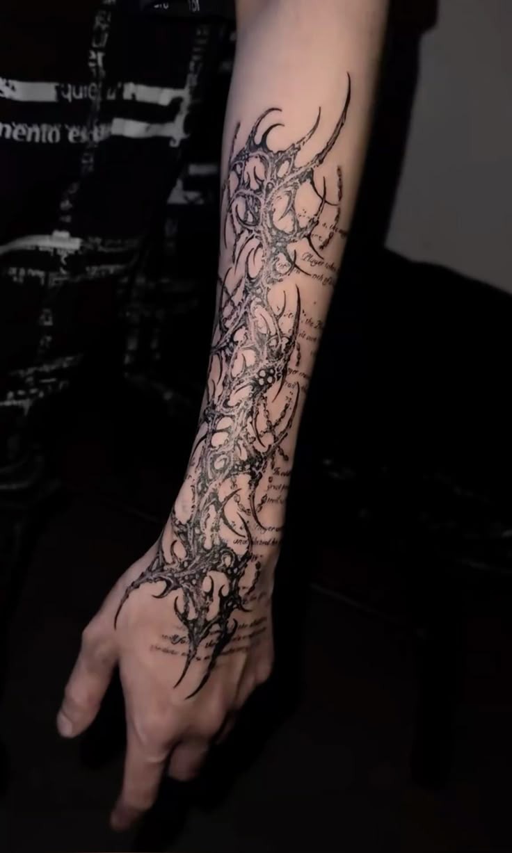 Red Spine Sigil Armor Tattoo Design