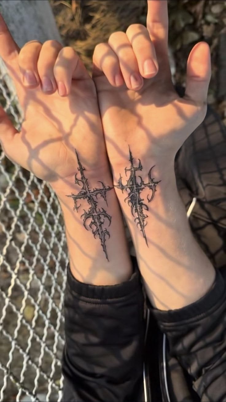Thorned Veil Wrist Sigil Tattoo Design