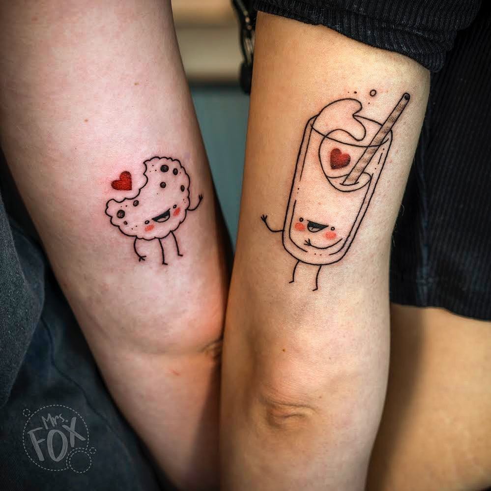 Cookie and Milk Matching Tattoos Tattoo Design