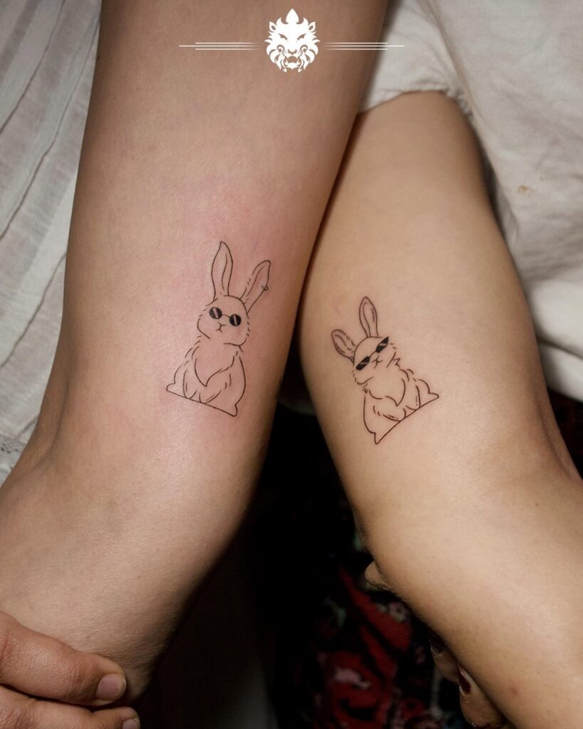 Cool Bunny Duo Matching Tattoos Tattoo Design