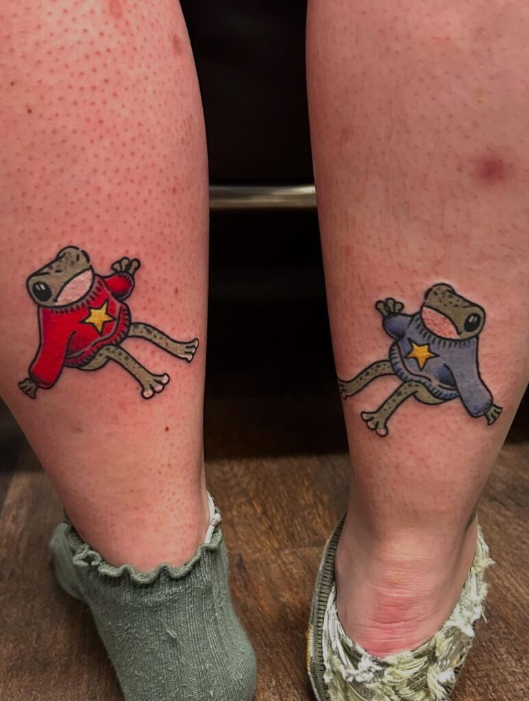 Frogs in Starry Sweaters Matching Tattoos Tattoo Design