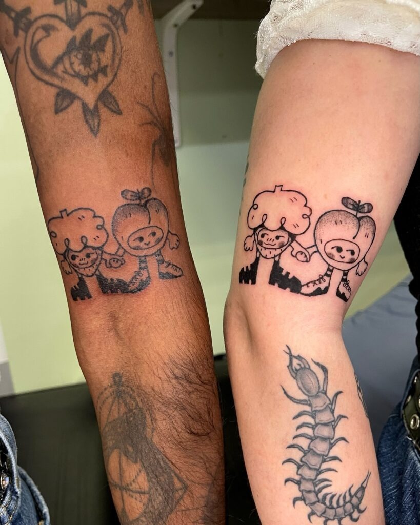 Funky Veggie Friends Matching Tattoos Tattoo Design