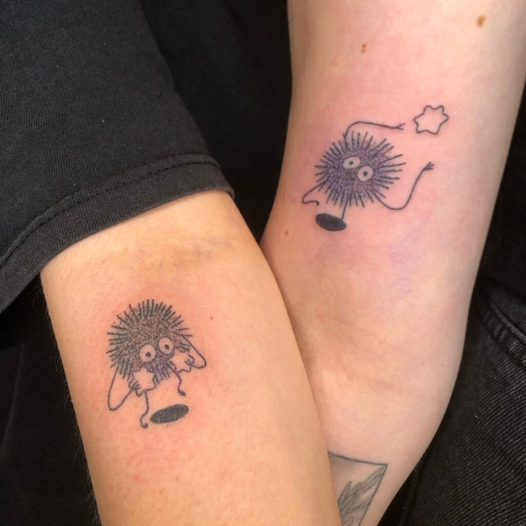 Funny Soot Sprite Inspired Matching Tattoos Tattoo Design