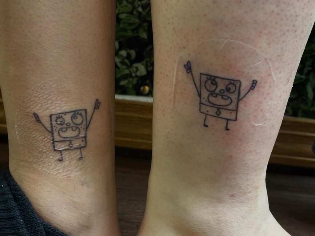 Goofy SpongeBob Matching Tattoos Tattoo Design