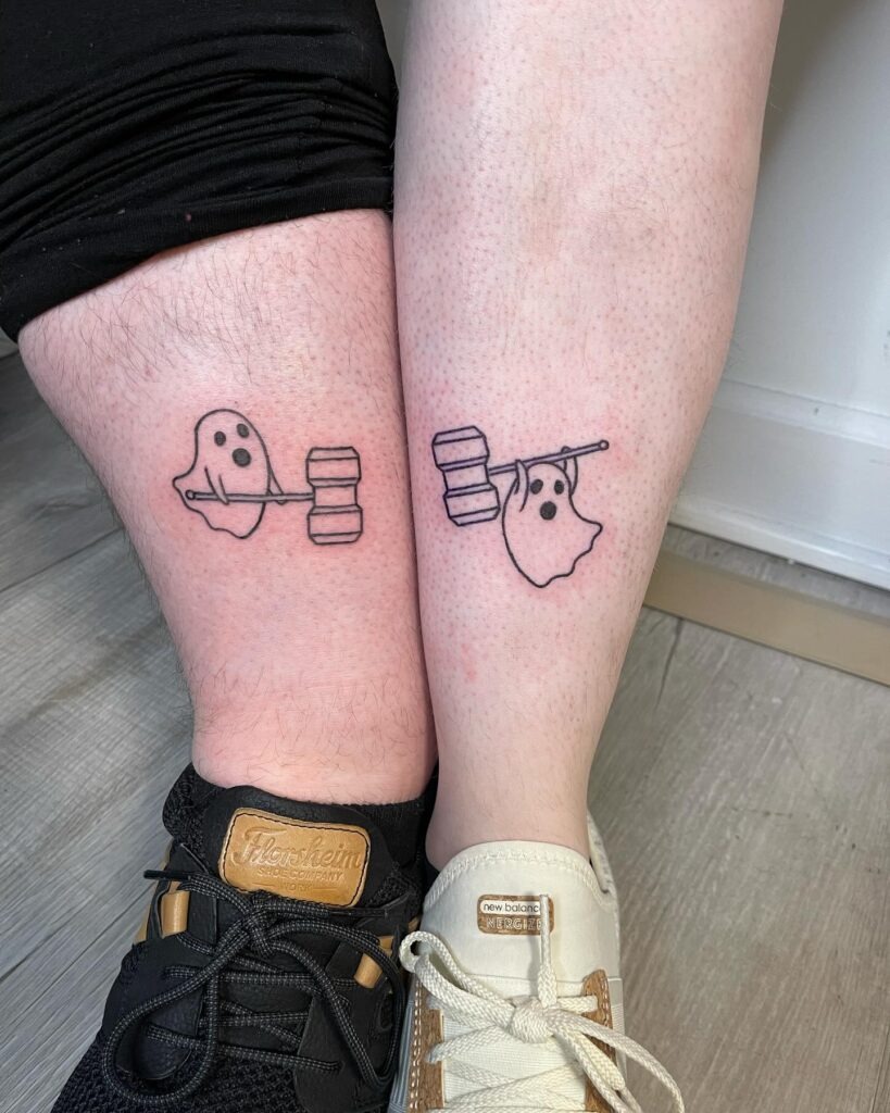 Hammer-Lifting Ghost Matching Tattoos Tattoo Design