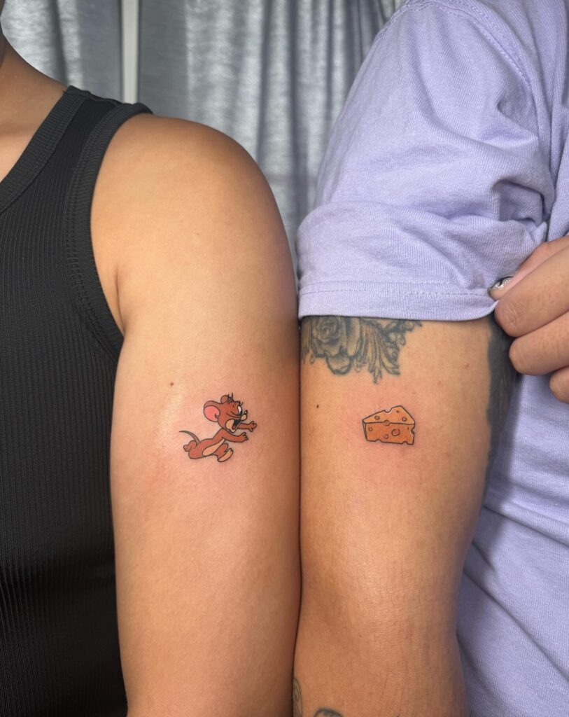 Jerry and Cheese Matching Tattoos Tattoo Design