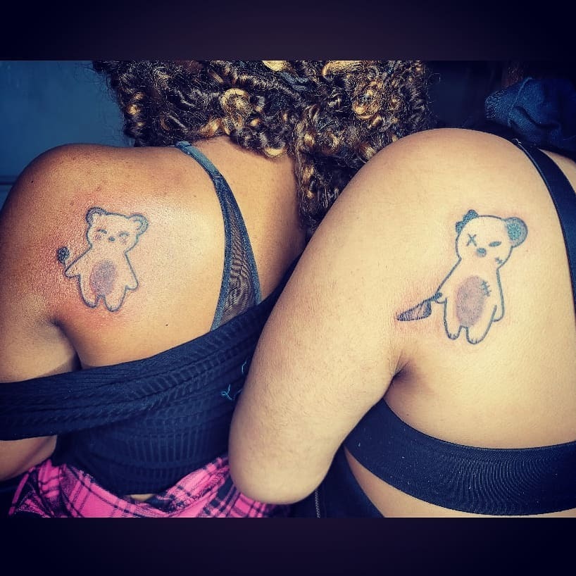 Playfully Dark Teddy Bear Tattoos Tattoo Design