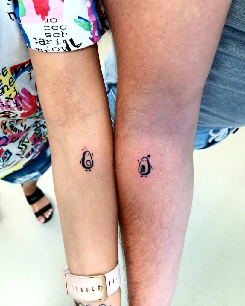 Tiny Avocado Pair Matching Tattoos Tattoo Design