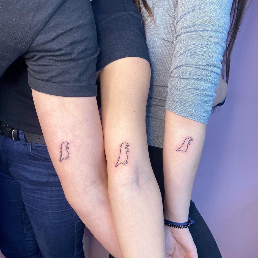 Tiny Dinosaur Trio Tattoos Tattoo Design