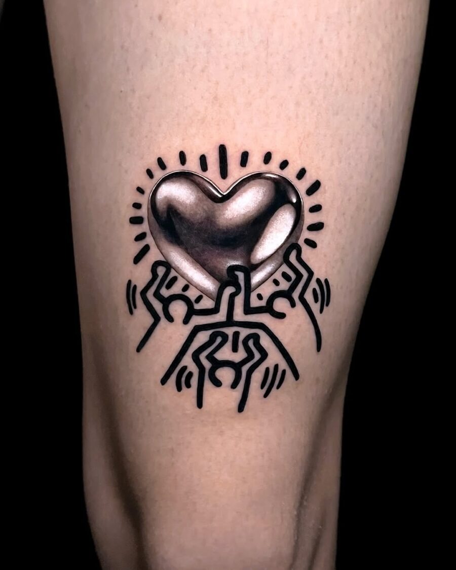 Stunning Silver Ink Heart Tattoo Design Tattoo Design