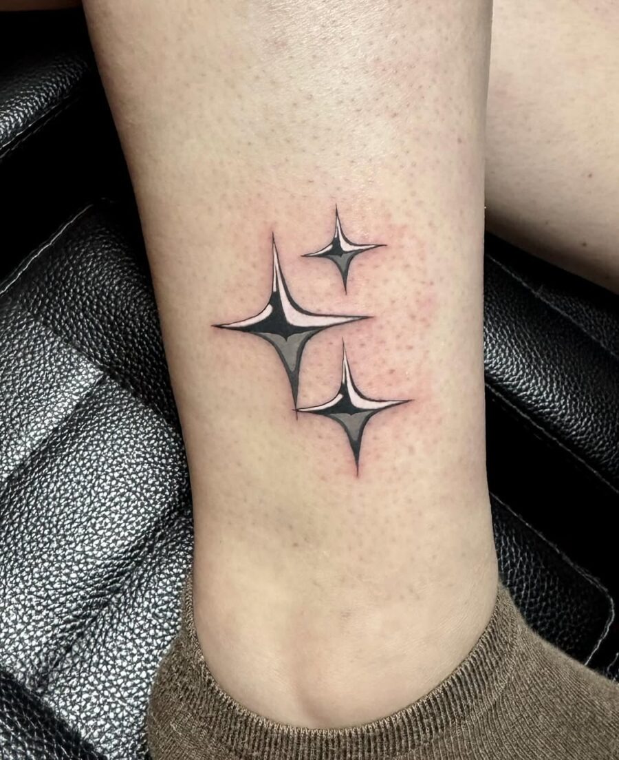 Stylish silver ink star tattoos for your skin Tattoo Design