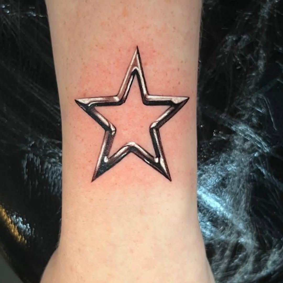 Stylish Silver Star Ink Tattoo Design Tattoo Design