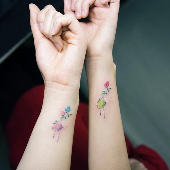 Adorable Infinity Flower Sister Tattoos Tattoo Design