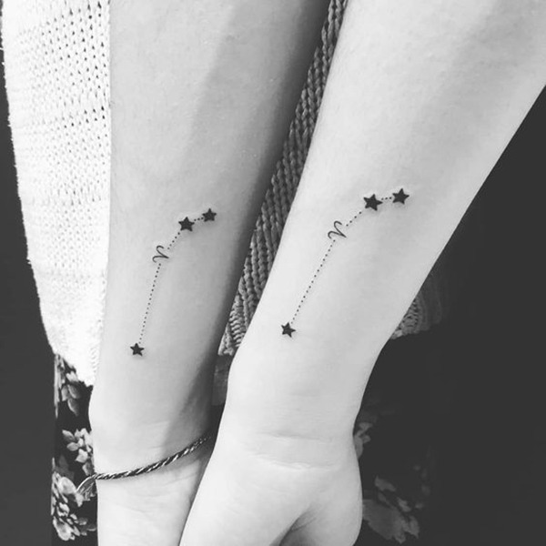 Aries Constellation Matching Sister Tattoos Tattoo Design