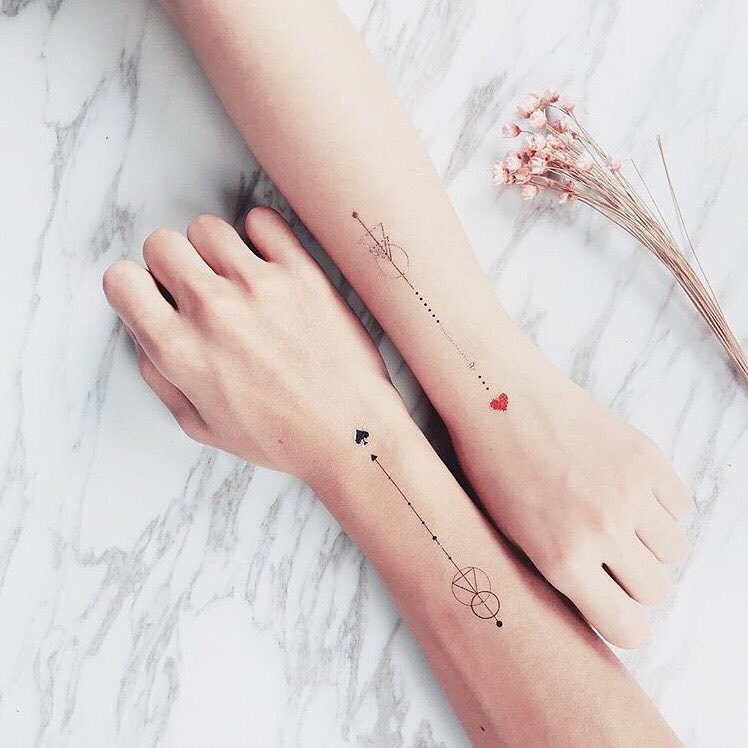 Basic Arrow Matching Sister Tattoos Tattoo Design