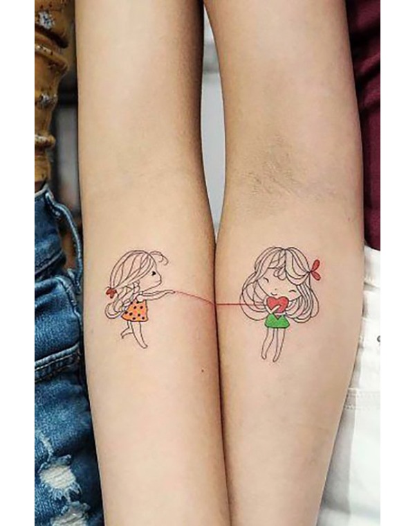 Cute Heart Sister Tattoo Tattoo Design