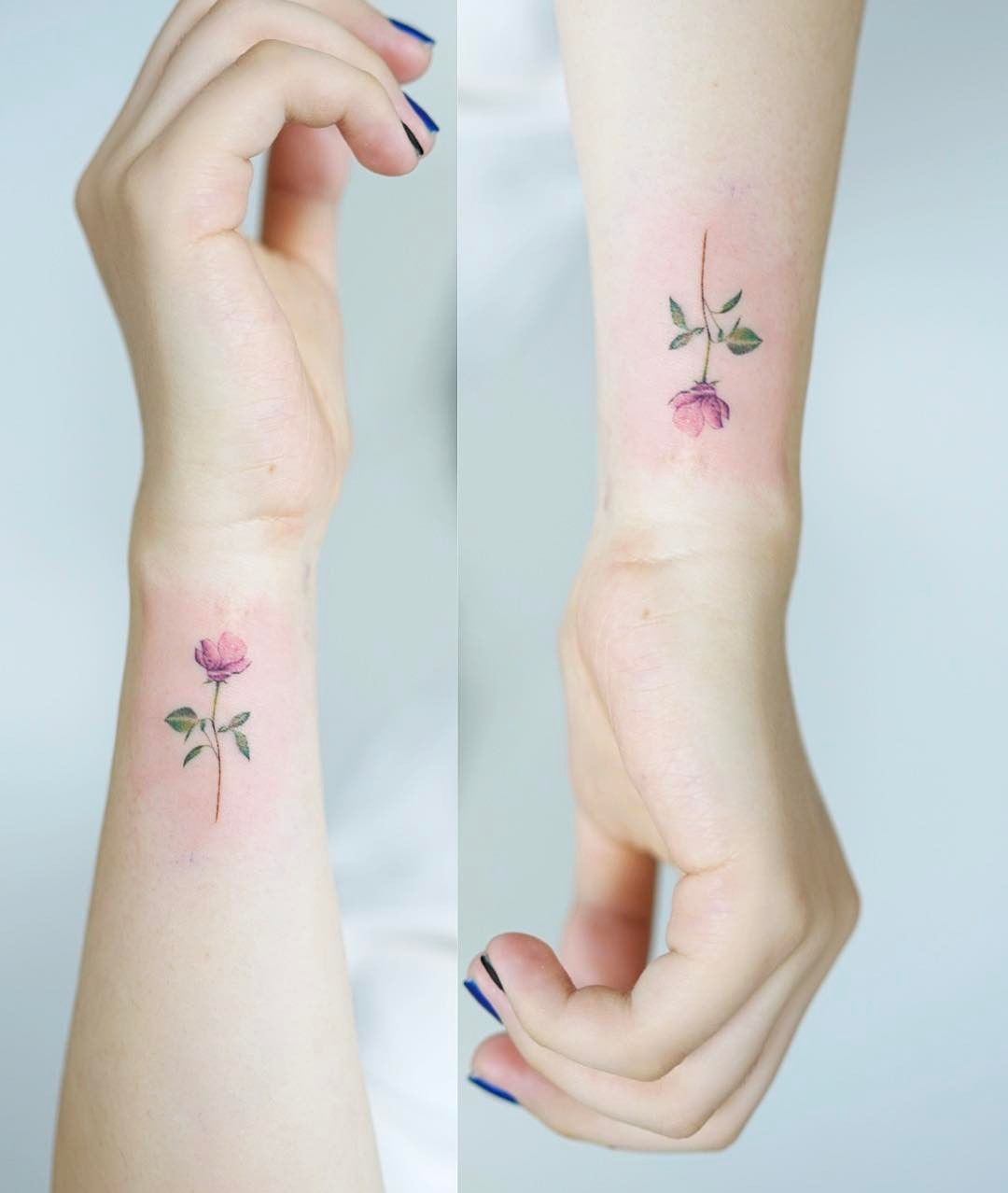 Cute Pink Rose Wrist Tattoo Tattoo Design