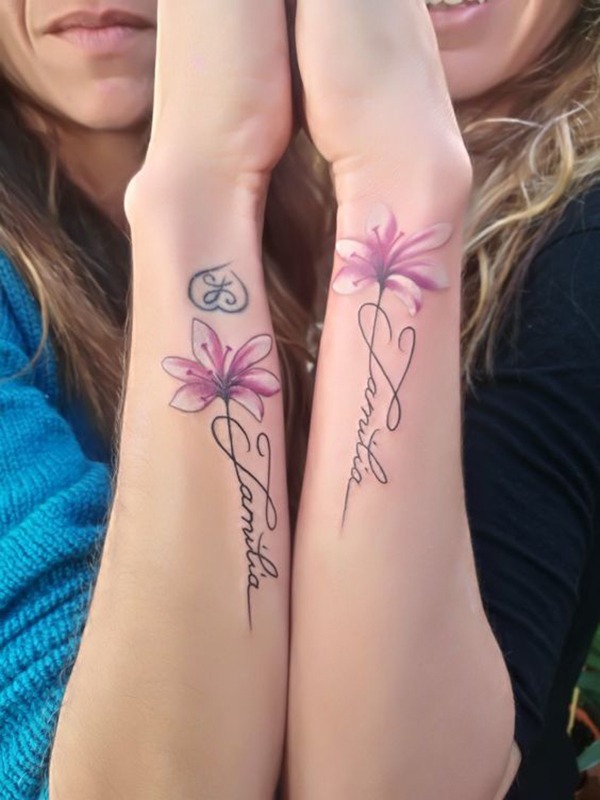 Familia Flower Tattoo Design for younger sister Tattoo Design
