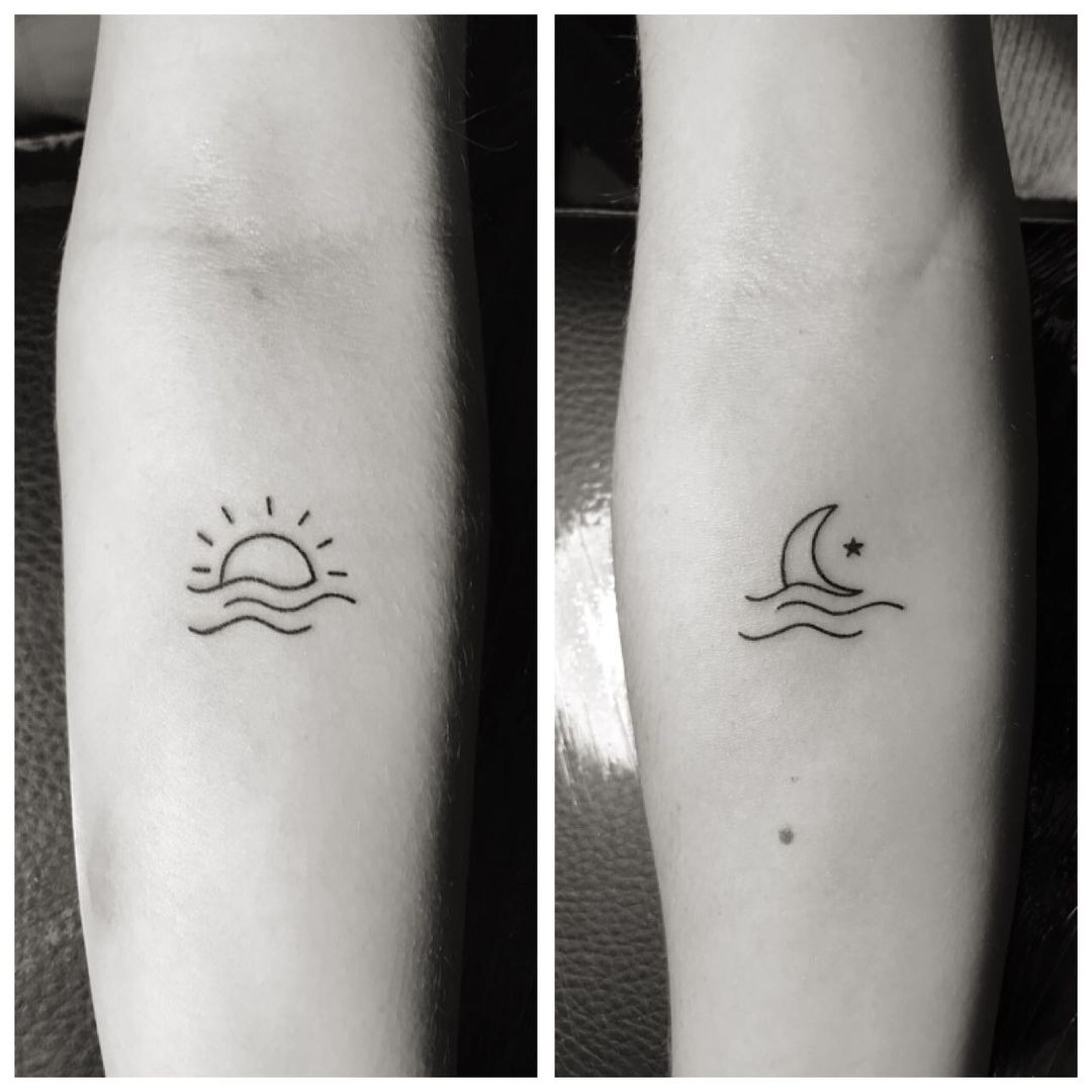 Moon and Sun OceanBest Friend Tattoos Tattoo Design