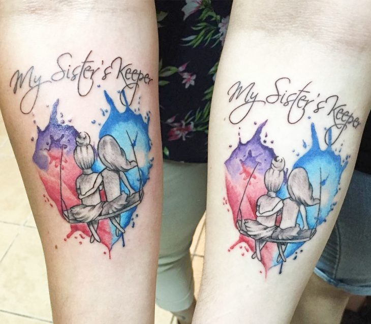 My Sister’s Keeper Watercolor Tattoo Tattoo Design