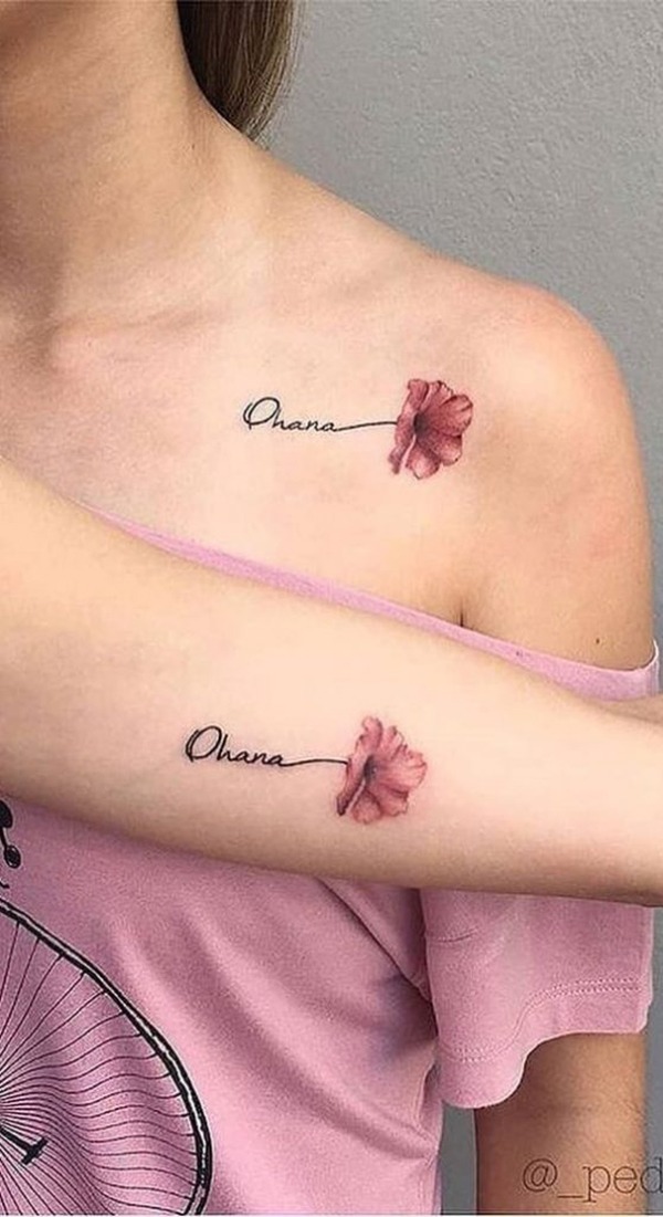 Pink Ohana Flower Tattoo Design Tattoo Design