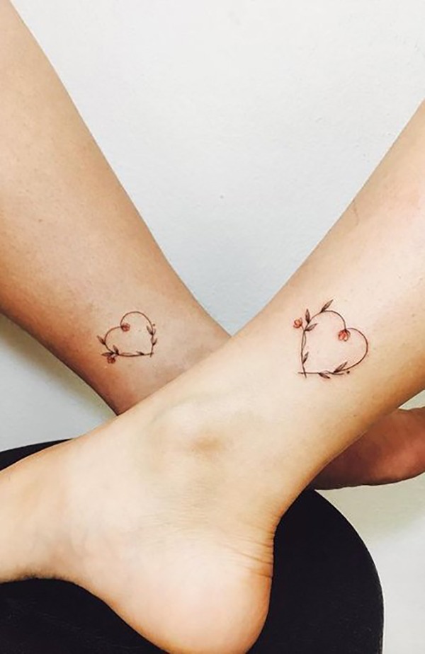 Rose Heart Matching Tattoo Tattoo Design
