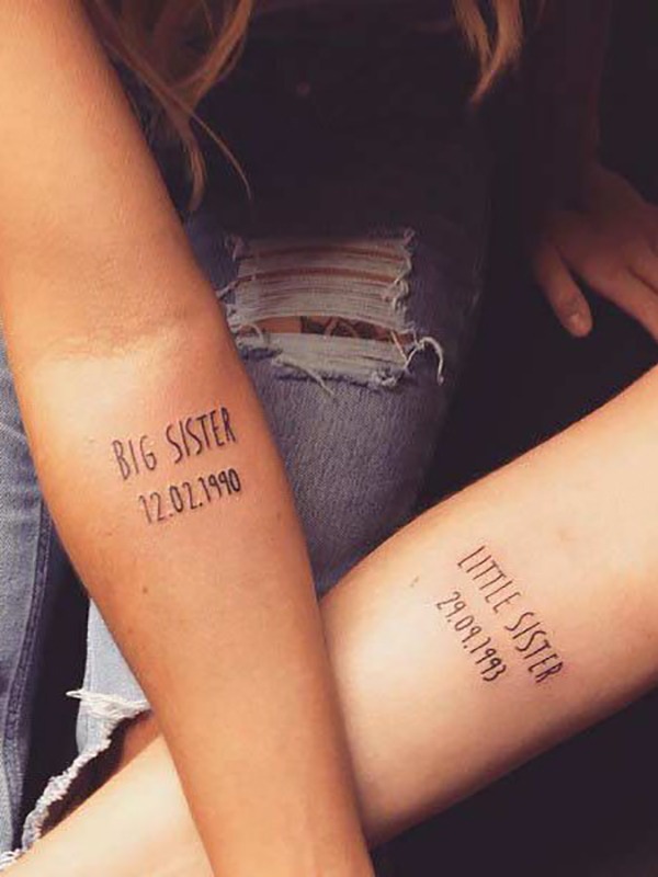 Sibling Birthday Matching Sister Tattoos Tattoo Design