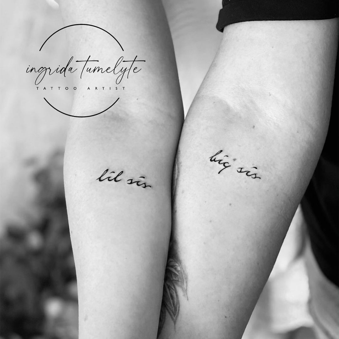 Simple Cursive Sister Tattoo Tattoo Design