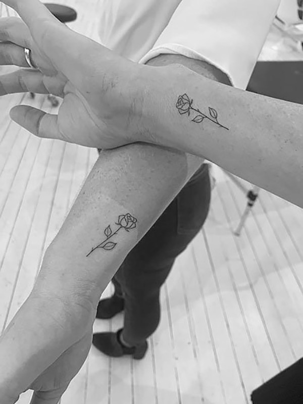 Simple Matching Rose Sister Tattoos Tattoo Design