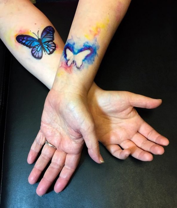 Watercolor Butterfly Sister Tattoo Design Tattoo Design
