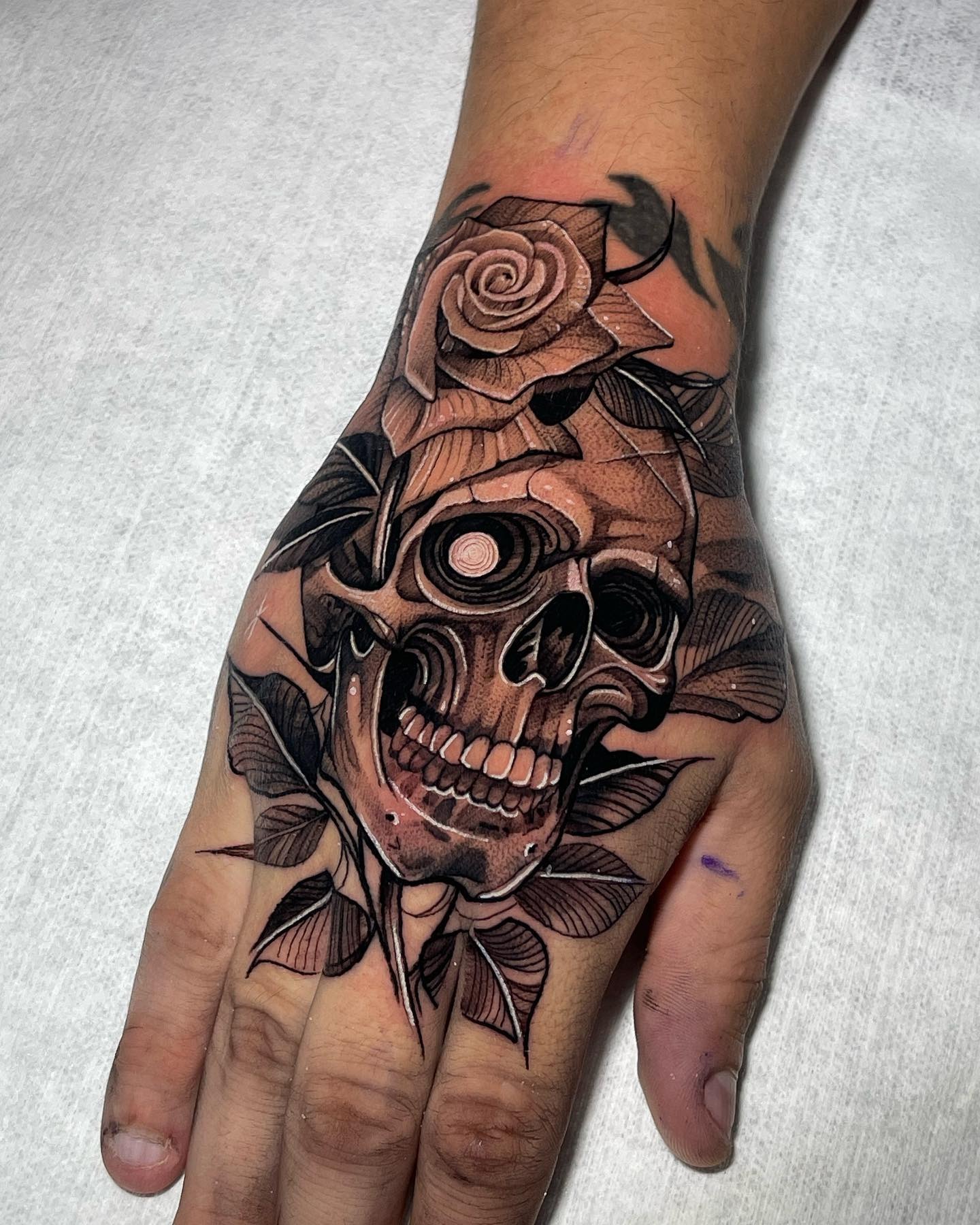 Rose Crown Hand Skull Tattoo Tattoo Design