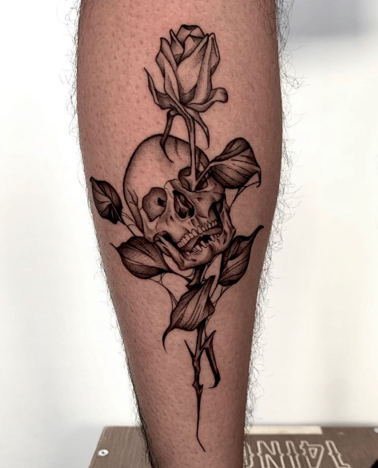 Rose Growing Through Skull Tattoo Tattoo Design