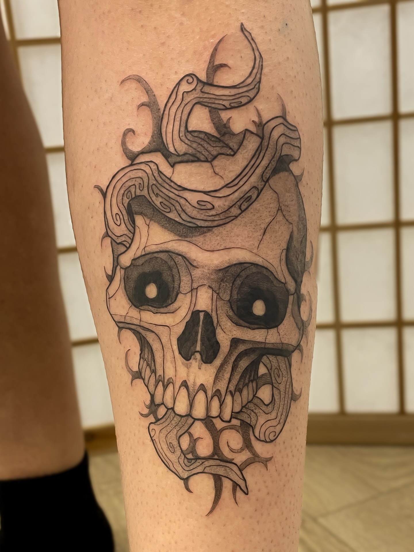 Cowboy Skull and Candle Tattoo Tattoo Design