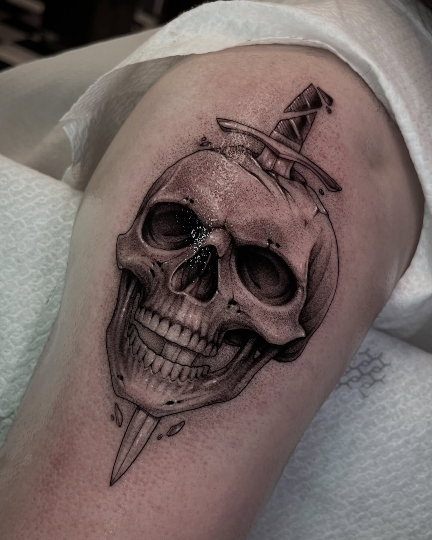 Crowned Skull and Candle Tattoo Tattoo Design