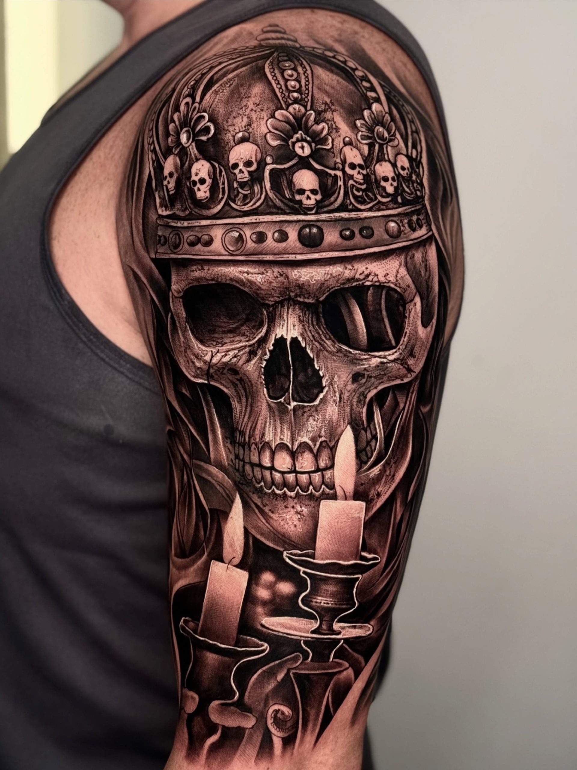Gothic Flame Skull Tattoo Tattoo Design
