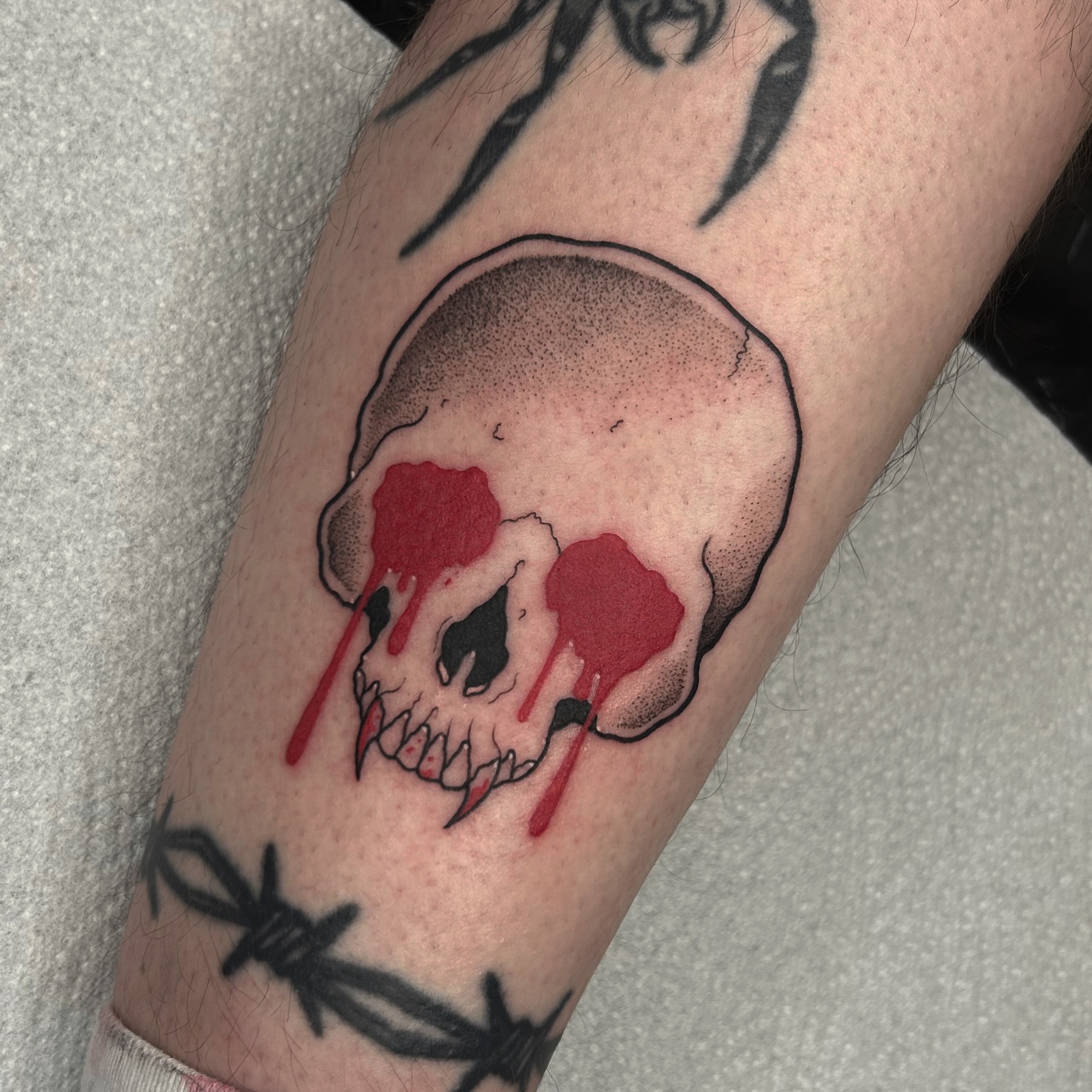 Skull and Candle Wax Tattoo Tattoo Design