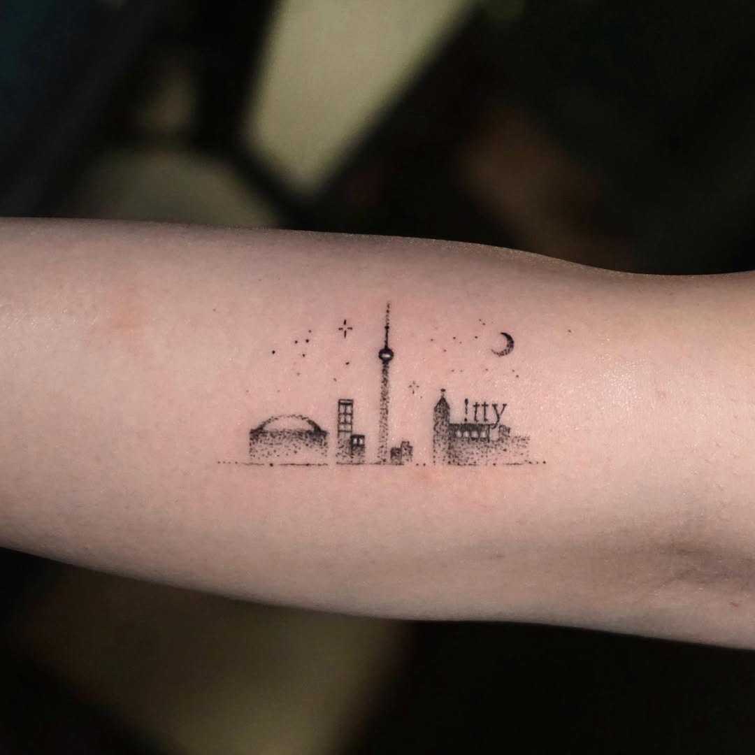 Charming minimalist Toronto skyline tattoo design Tattoo Design