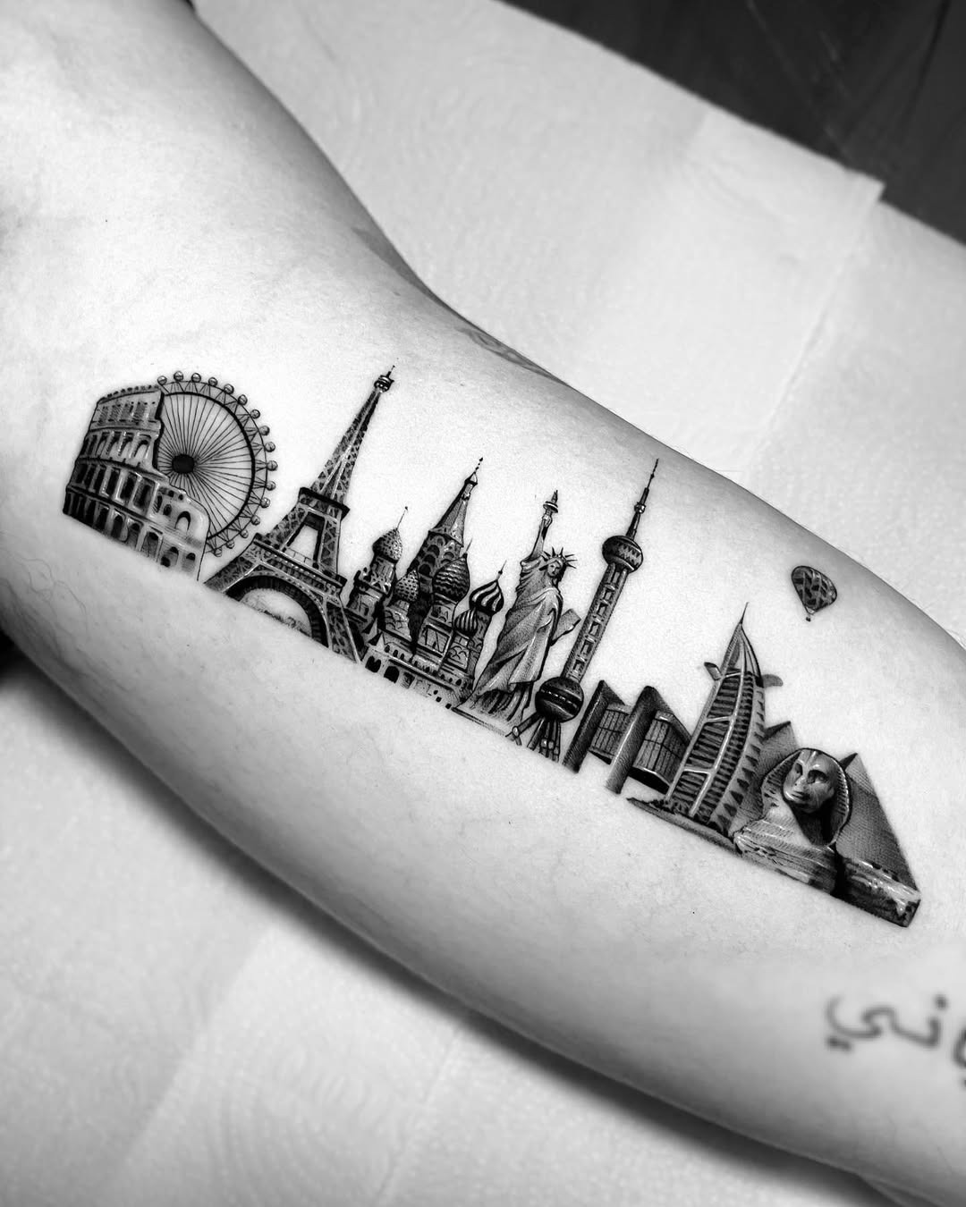 Diverse Landmarks in a Striking Tattoo Design Tattoo Design